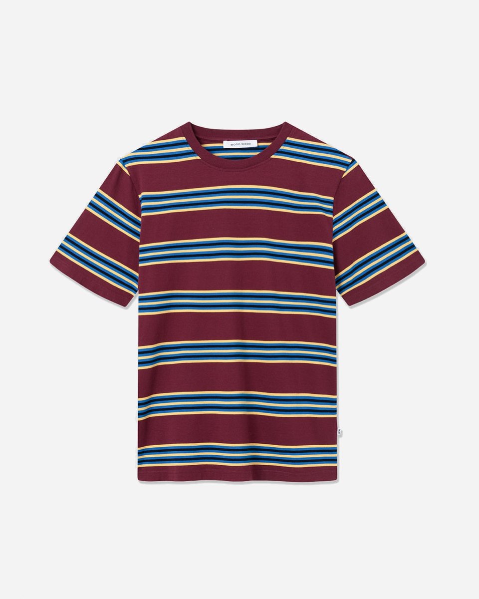 Sami Stripe T-shirt - Dark Burgundy Hot på udsalg