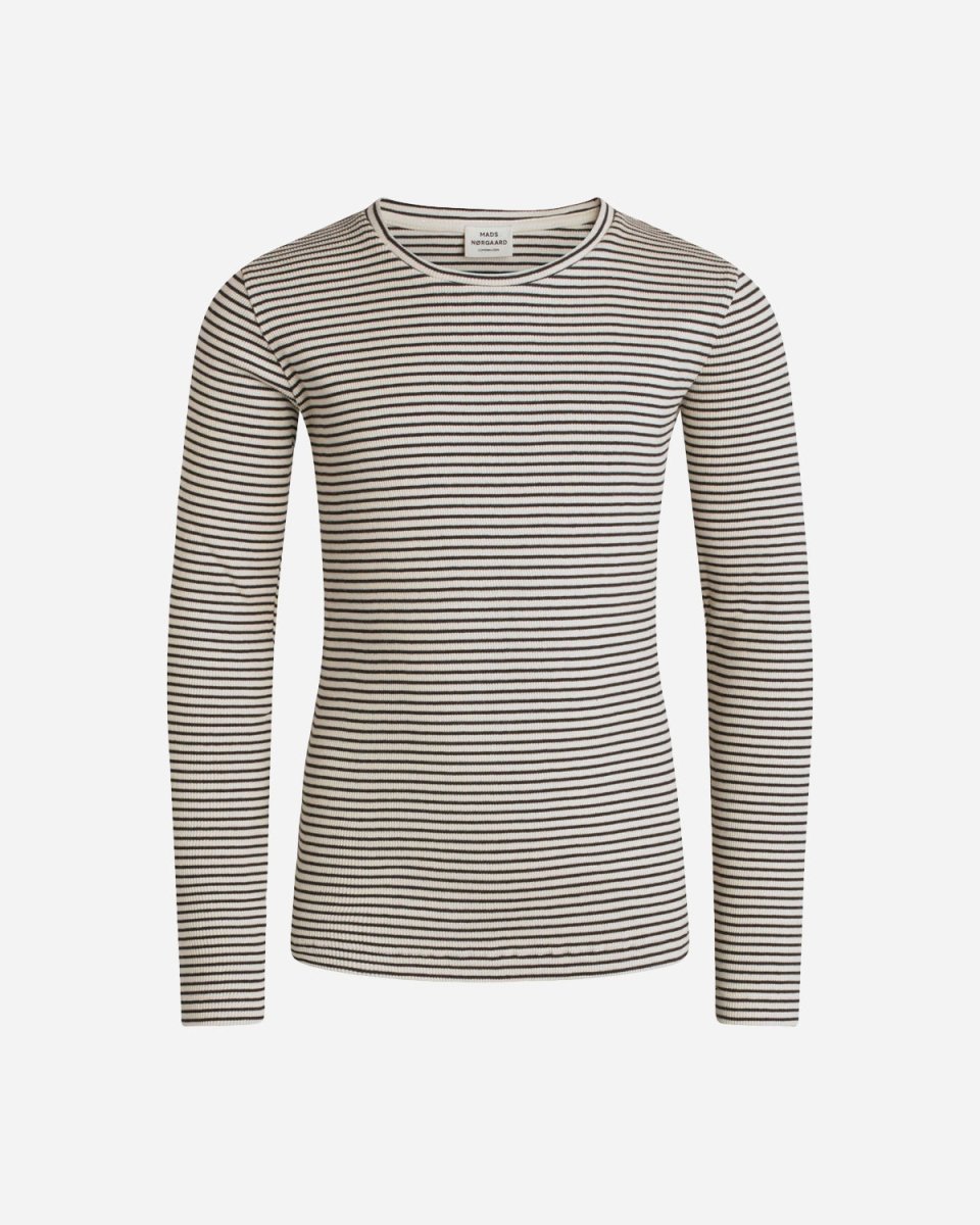 2x2 Cotton Stripe Tuviana Tee - Whitecap Gray/Black Rabat