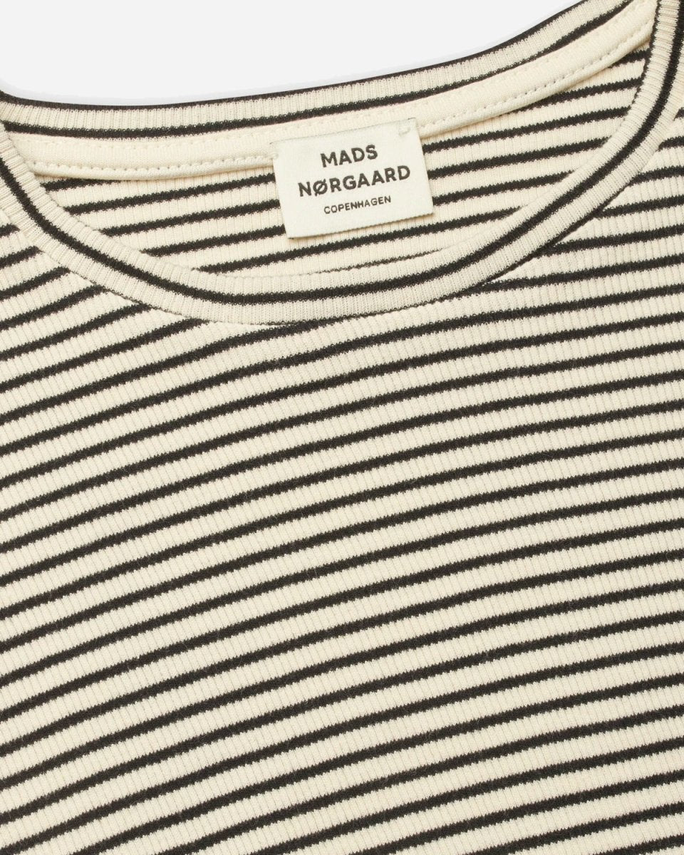 2x2 Cotton Stripe Tuviana Tee - Whitecap Gray/Black Rabat