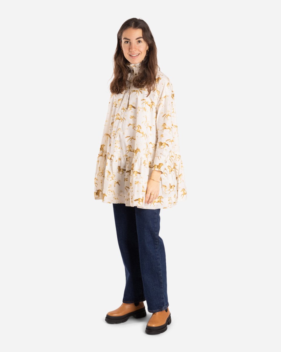 Printed Cotton Poplin - Cognac