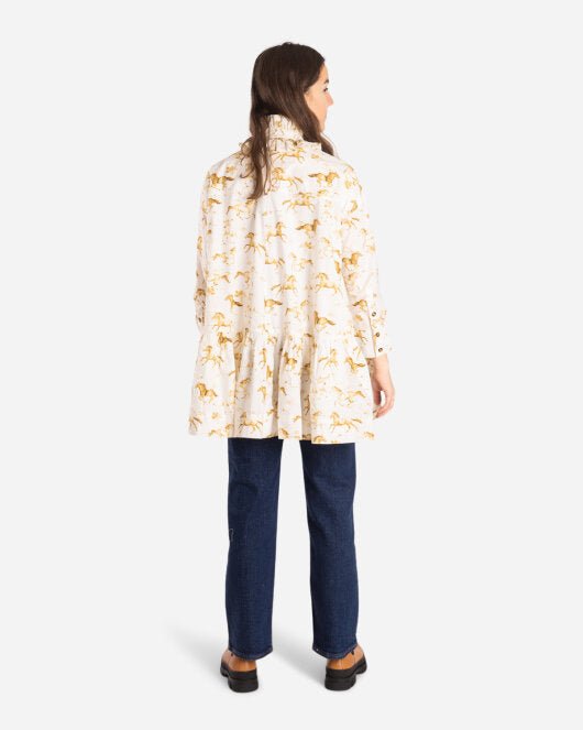 Printed Cotton Poplin - Cognac
