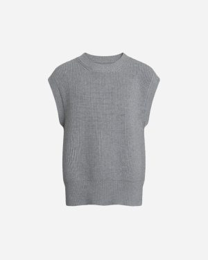 Teen Ann Knit Vest -Grey Melange