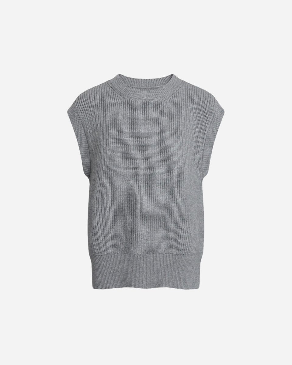 Teen Ann Knit Vest -Grey Melange