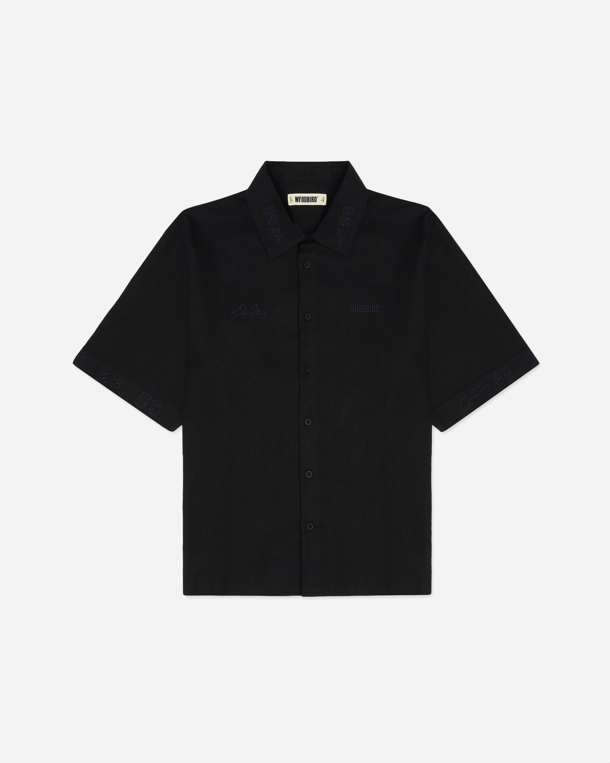 Wang Embroid Shirt - Black