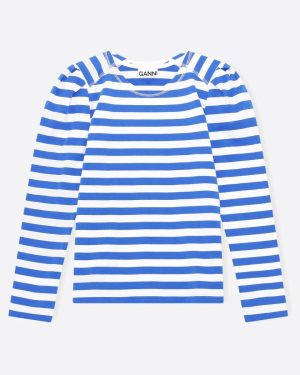 Striped Cotton Jersey - Bright White