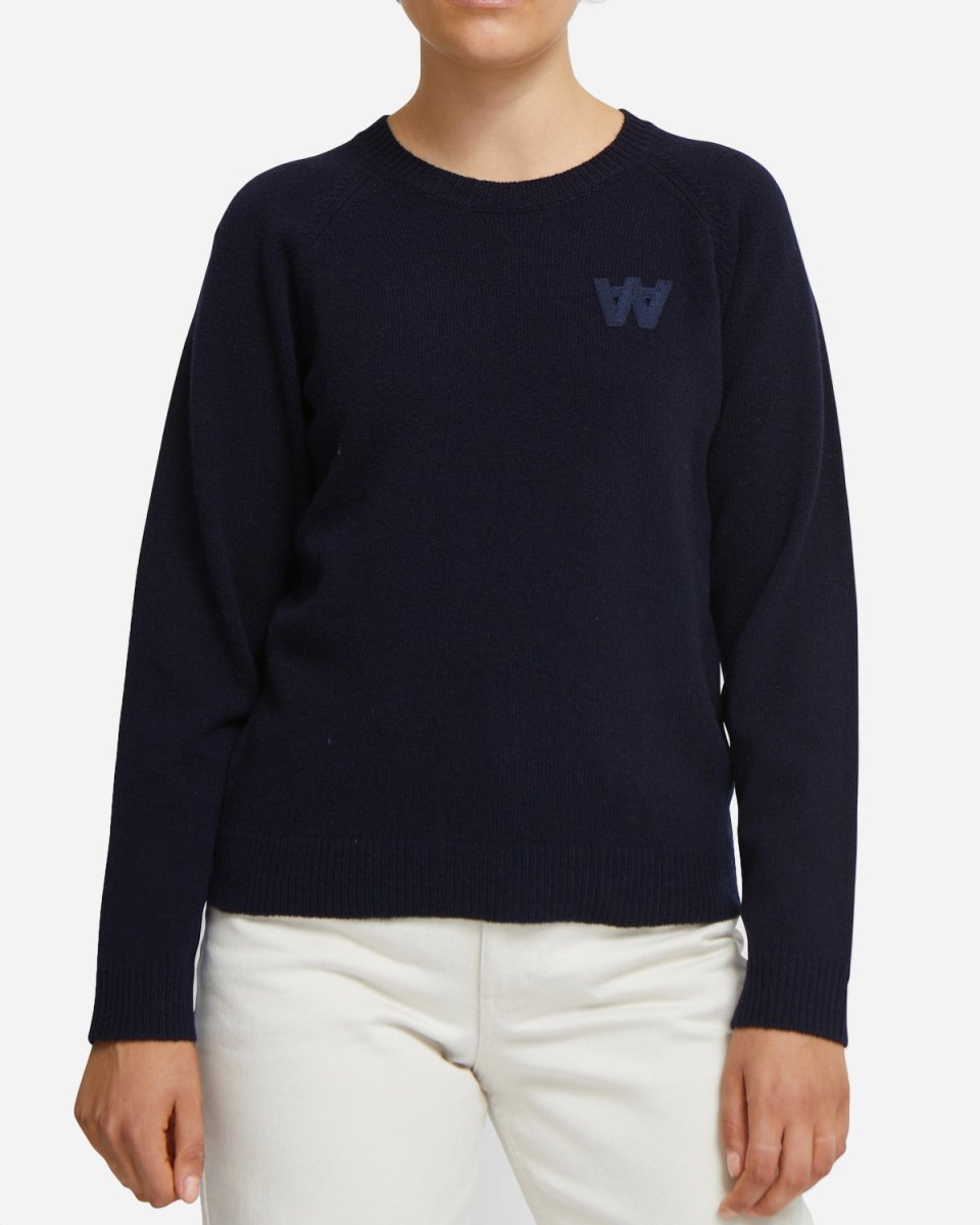 Asta Lambswool Jumper - Navy Online nu
