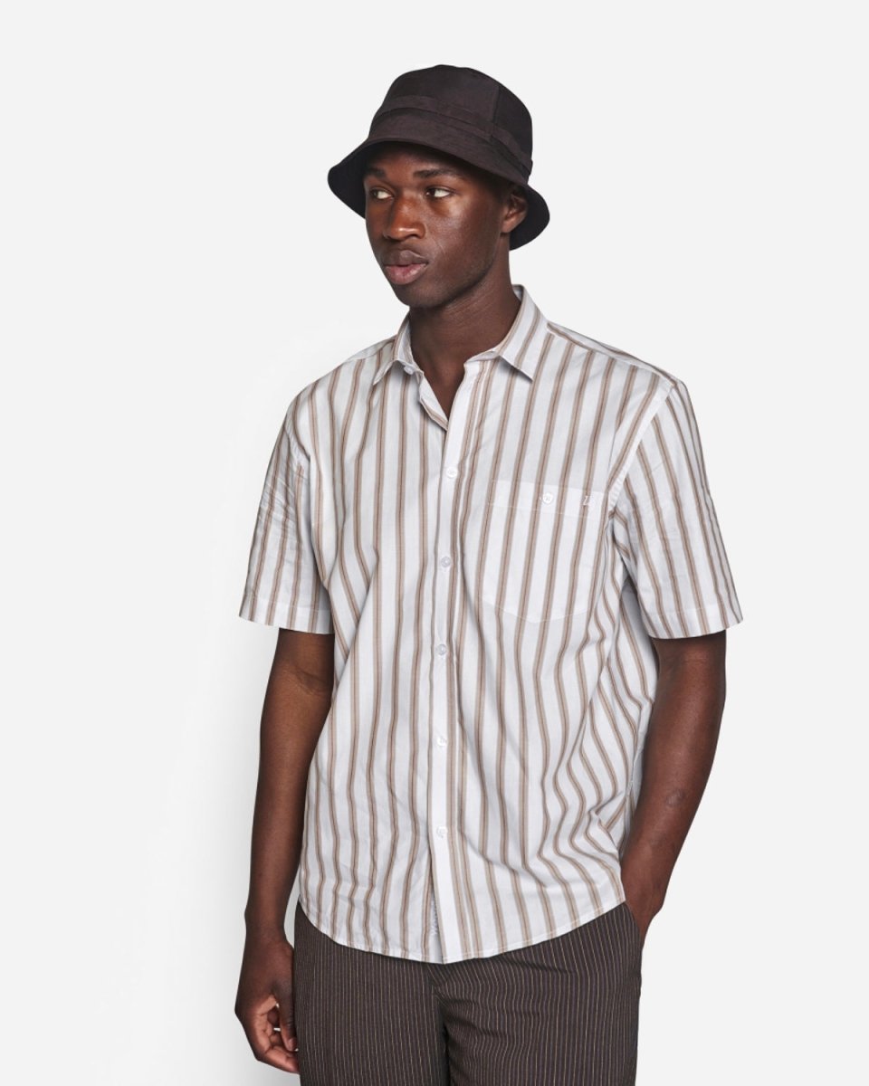 Dads Striped Shirt - Cream White Mode