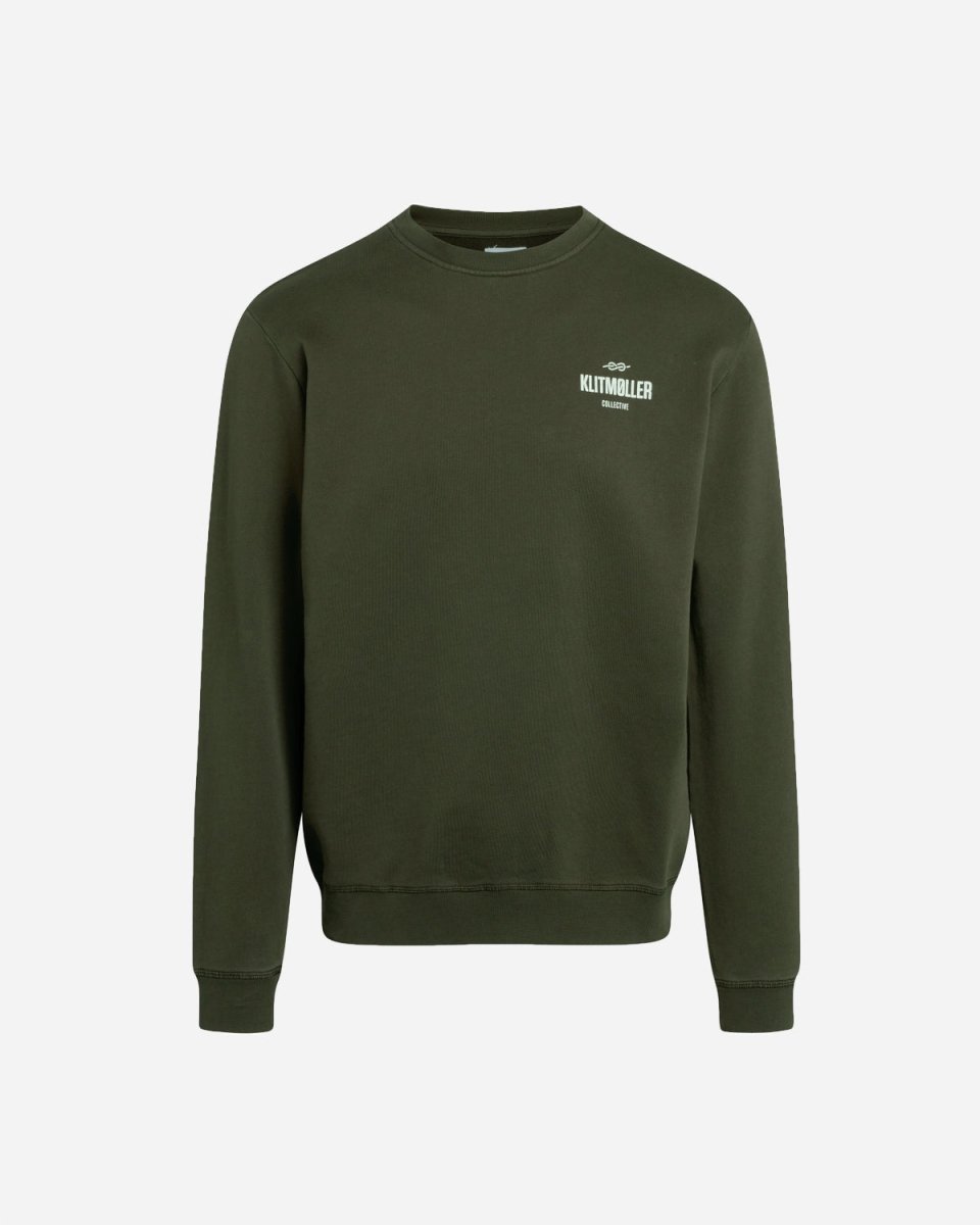 Mens Small Logo Crew - Olive Online nu