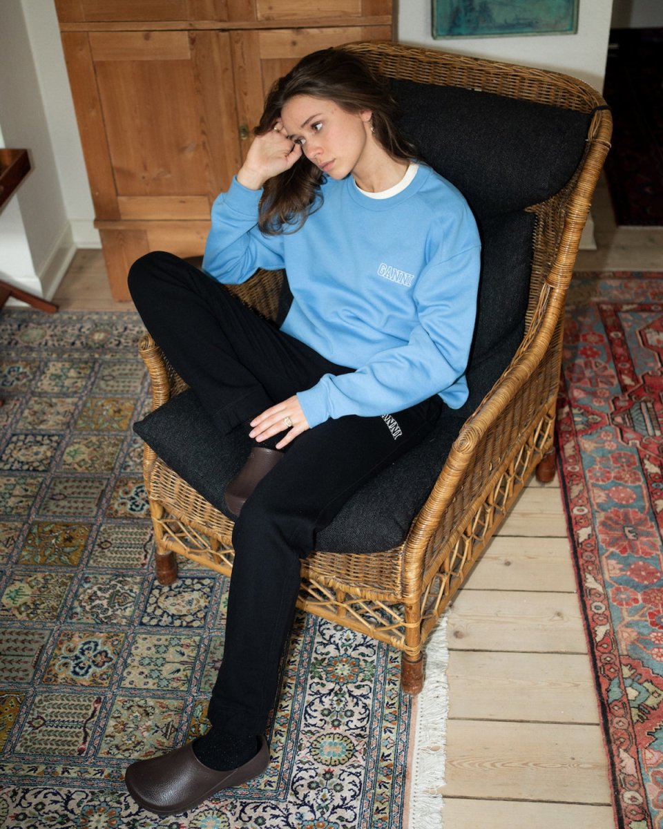 Drop Shoulder Sweatshirt - Azure Blue Online nu