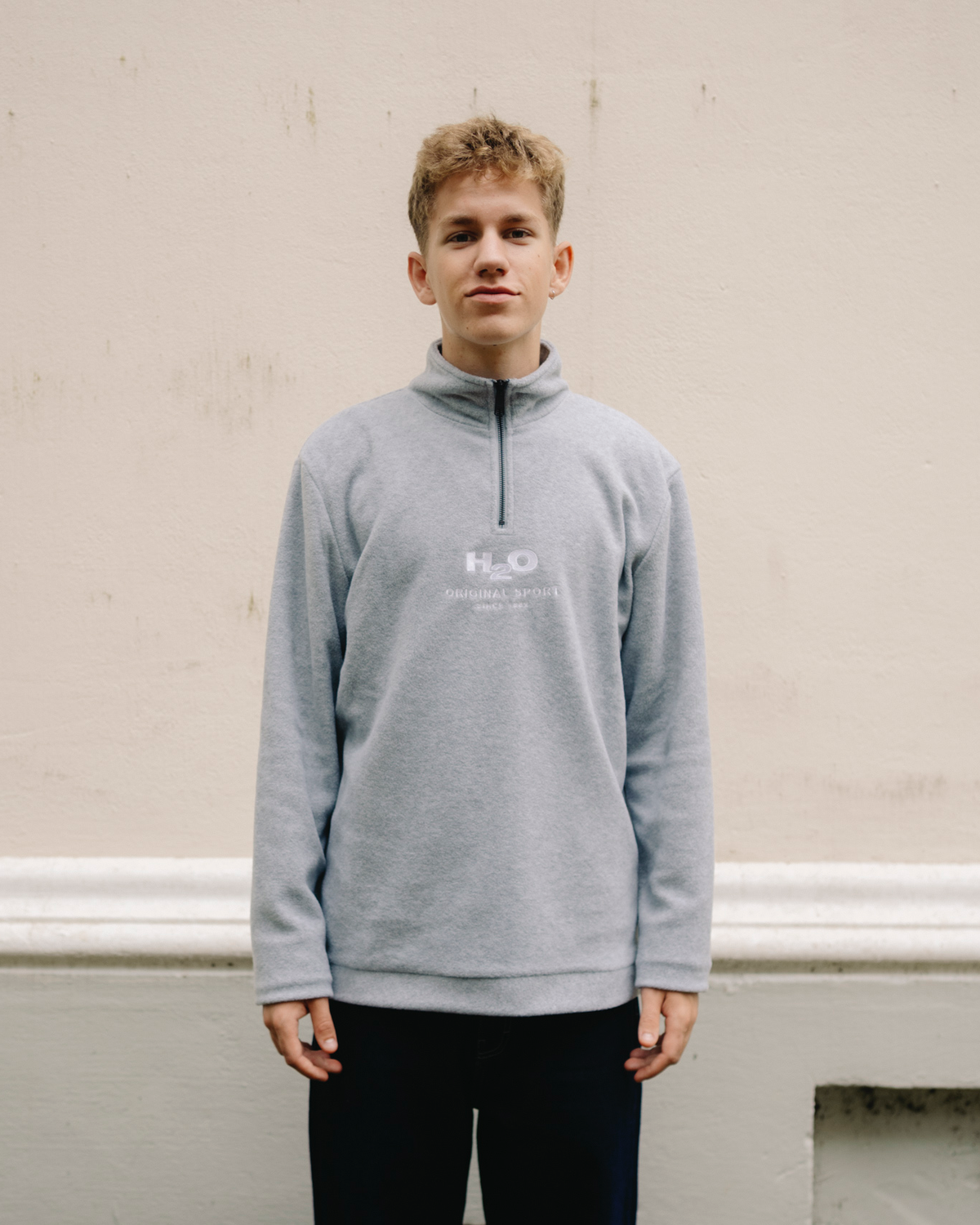 Blåvand Fleece Half Zip - Lt. Grey Mel på udsalg