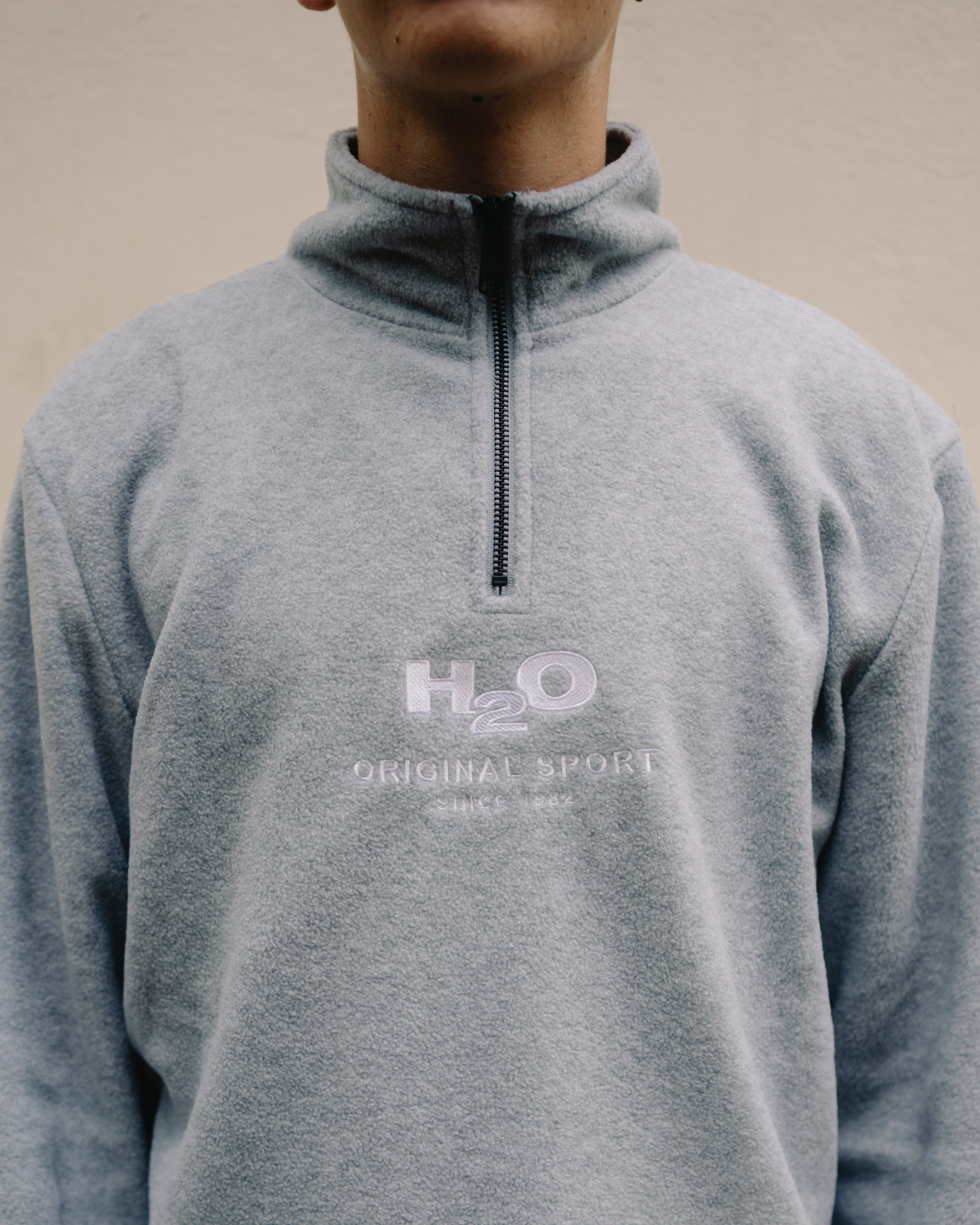 Blåvand Fleece Half Zip - Lt. Grey Mel på udsalg