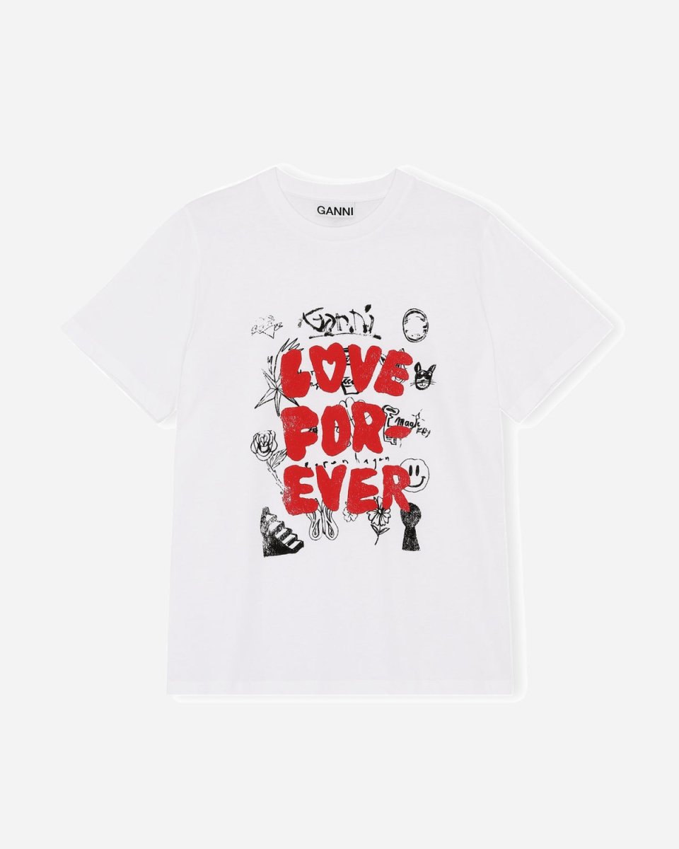 Basic Cotton Jersey - Love - Bright White Mode