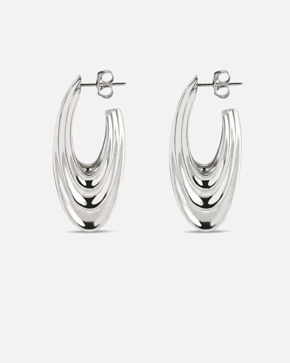 Big Sculpture Earring - Silver