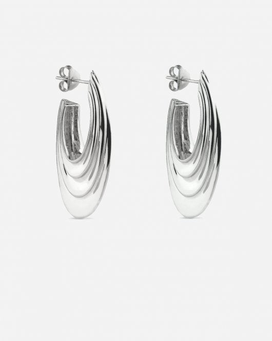 Big Sculpture Earring - Silver