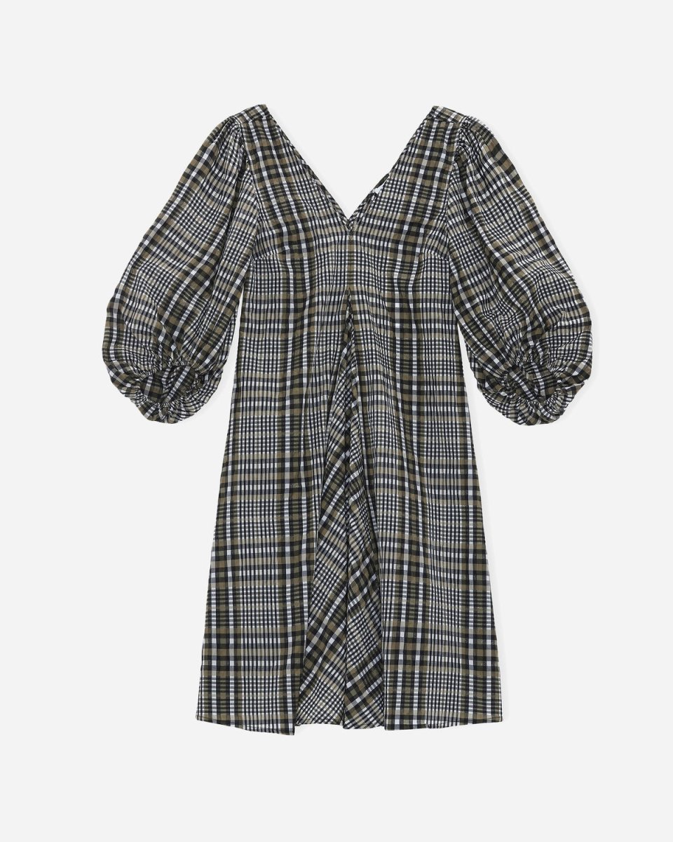 Seersucker Check Dress - Kalmata Online Hot Salg