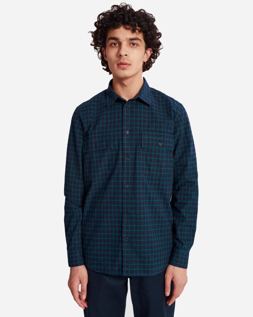 Avenir Flannel Check Shirt - Navy