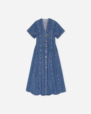 Future Denim Maxi Dress - Mid Blue Stone