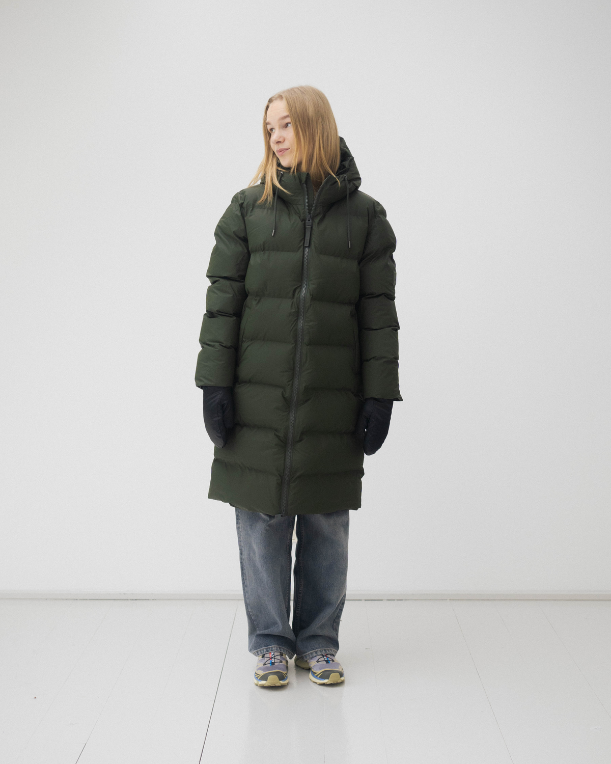 Alta Long Puffer Jacket W3T4 - Green