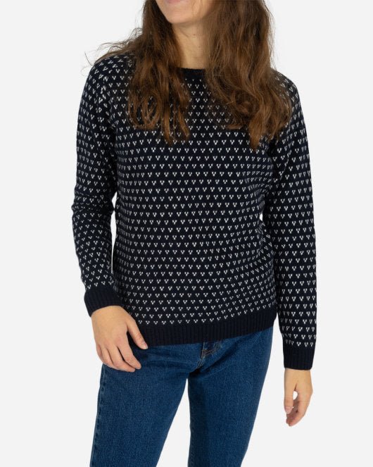 Mika knit - Navy/Cream på udsalg