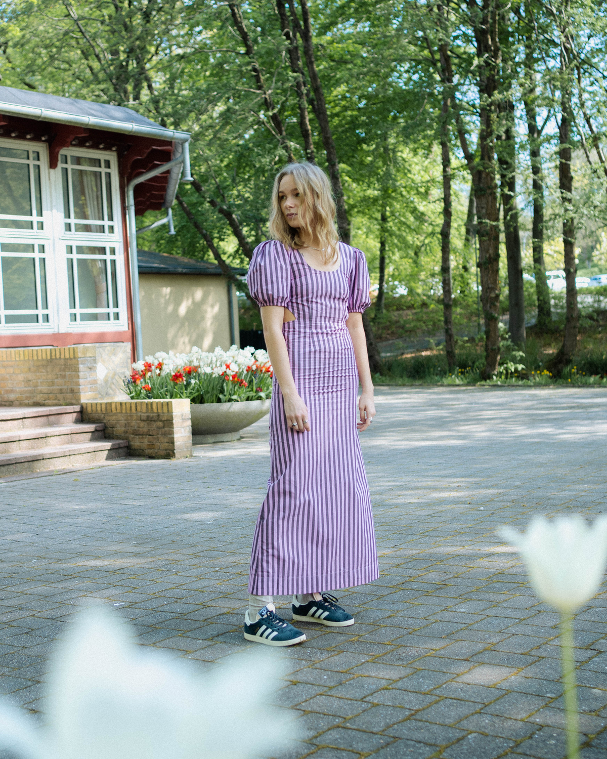 stripe-cotton-cutout-dress-bonbon_3.png Stripe Cotton Cutout Dress - Bonbon