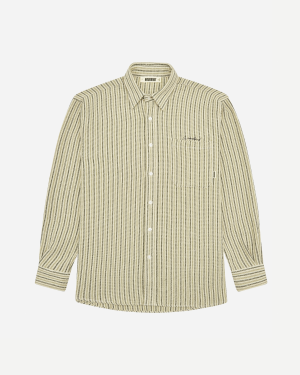 Yuzo knitted shirt - Green / Beige Hot på udsalg