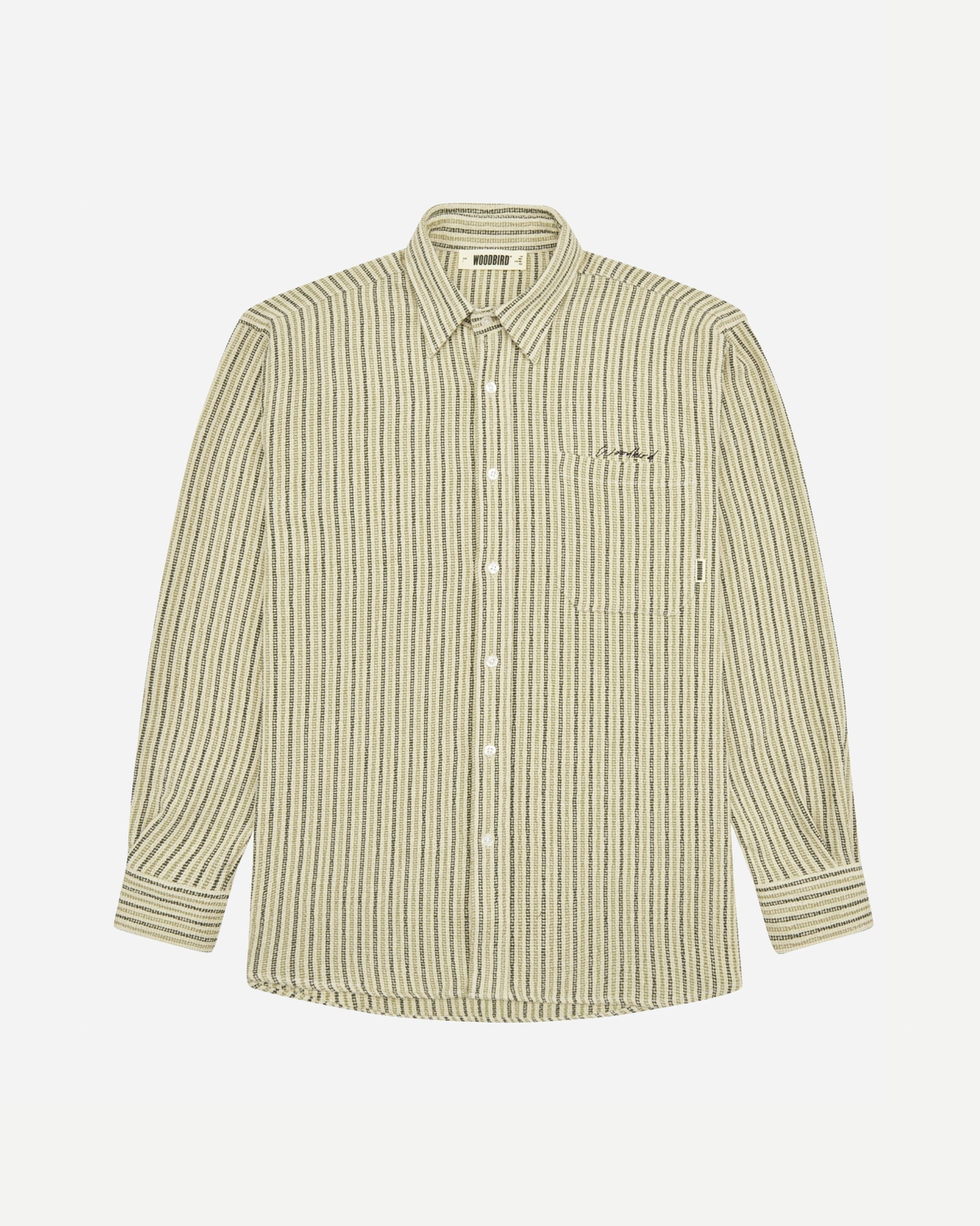 Yuzo knitted shirt - Green / Beige Hot på udsalg