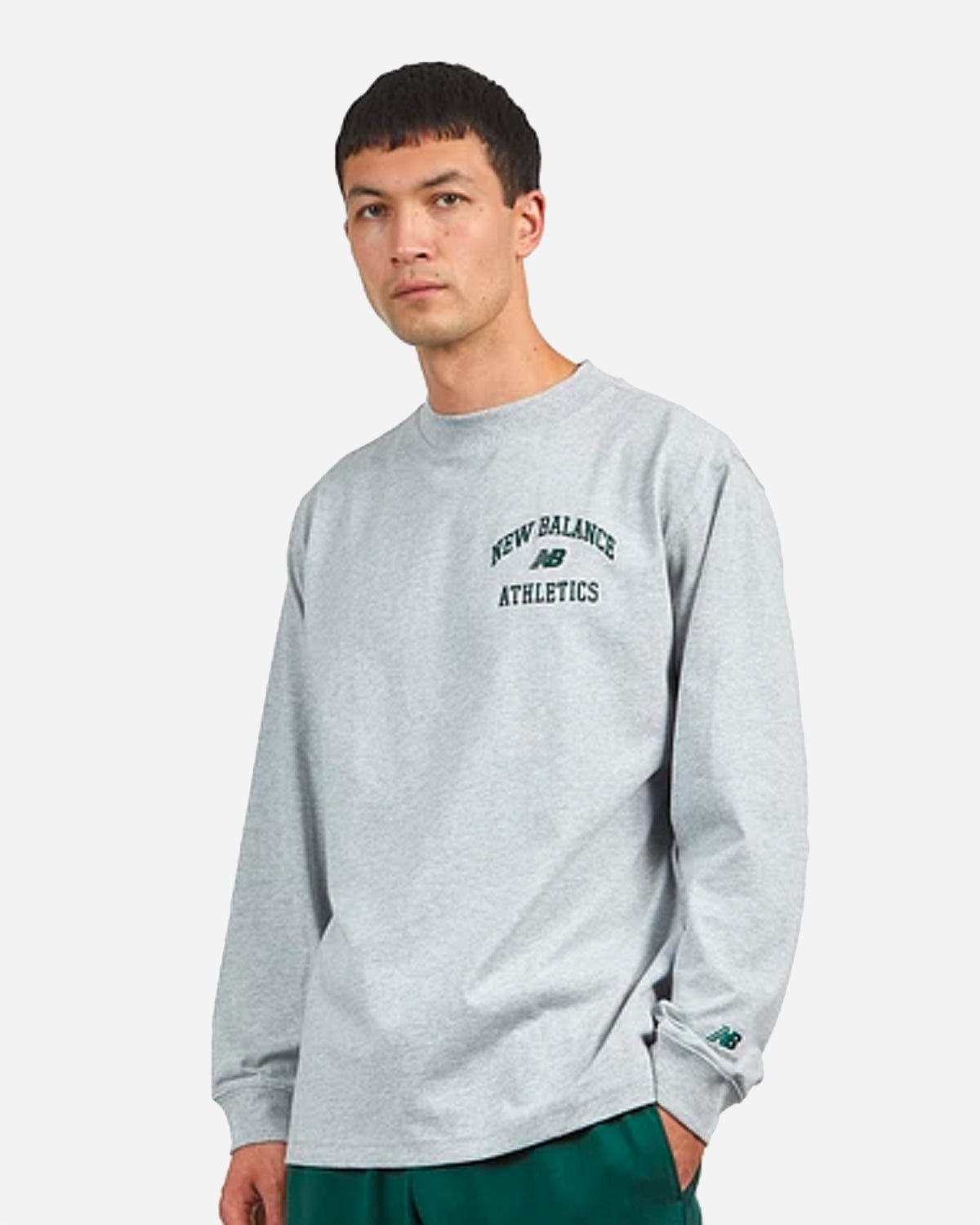 Athletics Varsity Graphic Mock Longsleeve - Athletic Grey Hot på udsalg