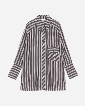 Oversized Stripe Shirt - Phantom