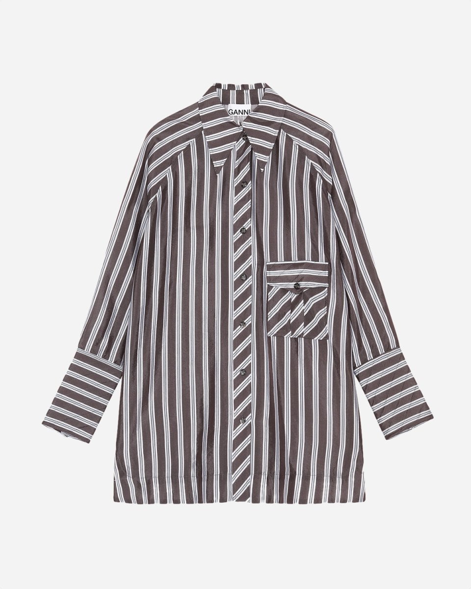 Oversized Stripe Shirt - Phantom