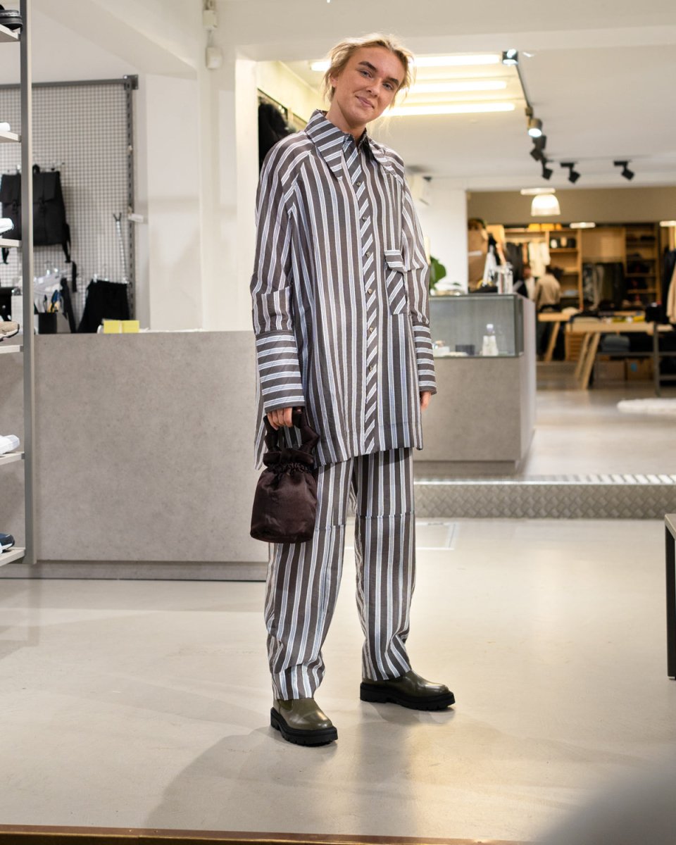 Oversized Stripe Shirt - Phantom