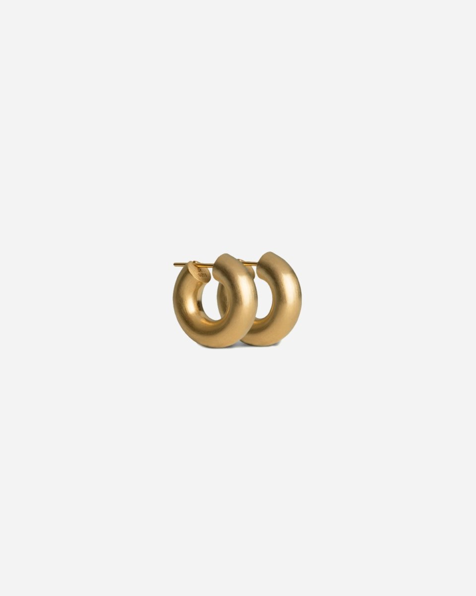 Small Chunky Hoops - Forgyldt Sølv