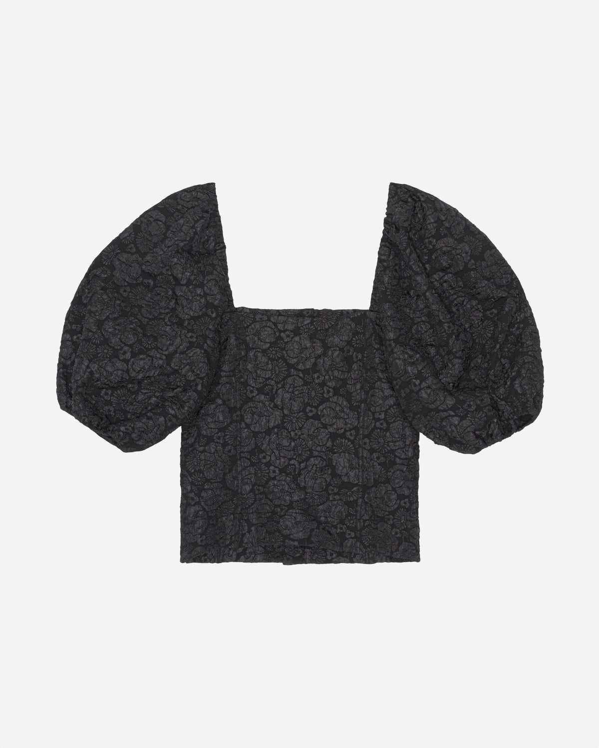 stretch-jacquard-fitted-blouse-black_2.jpg Stretch Jacquard Fitted Blouse - Black