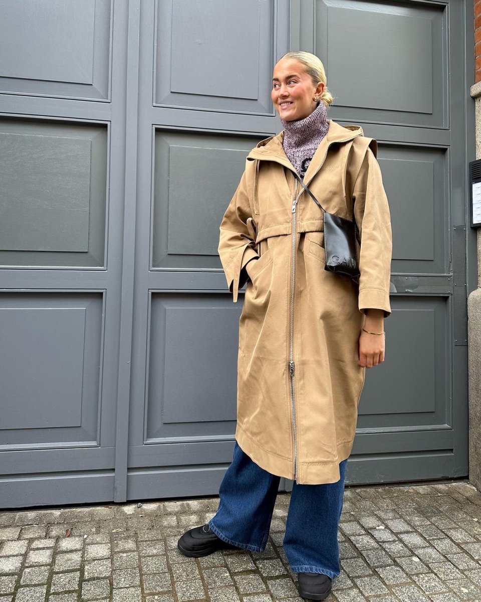 Heavy Twill Oversized Zipper Coat - Petrified Oak