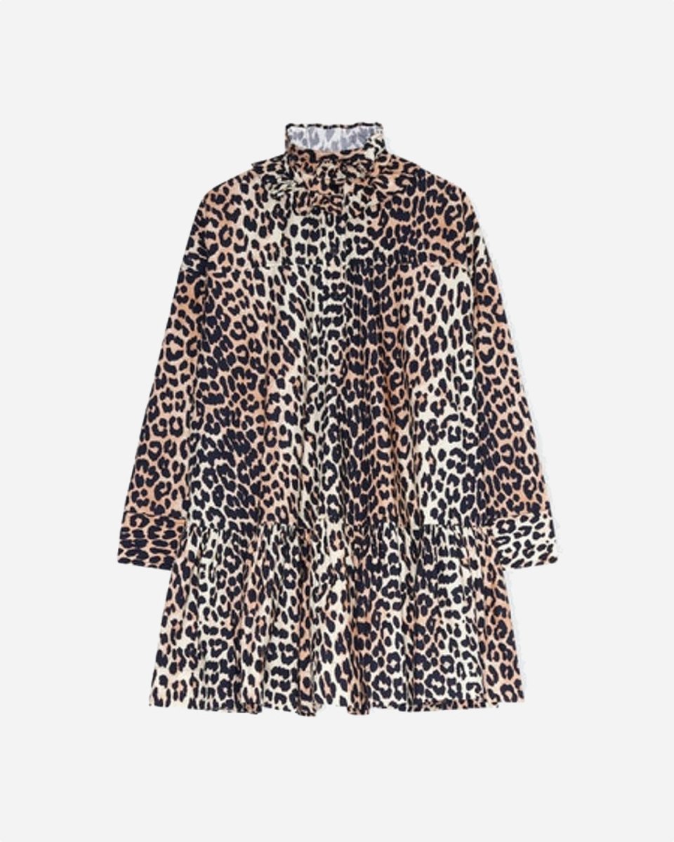 Printed Cotton Poplin - Leopard Online salg