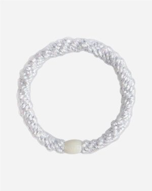 Basic Elastic - White Glitter