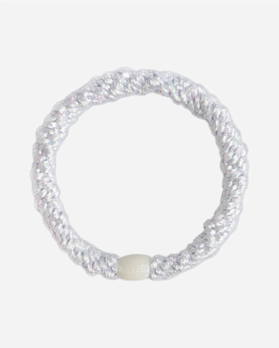 Basic Elastic - White Glitter