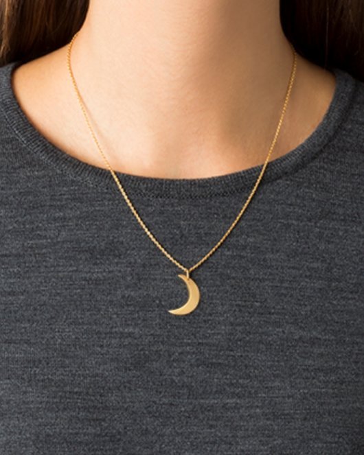 Half Moon Pendant - Forgyldt Sølv