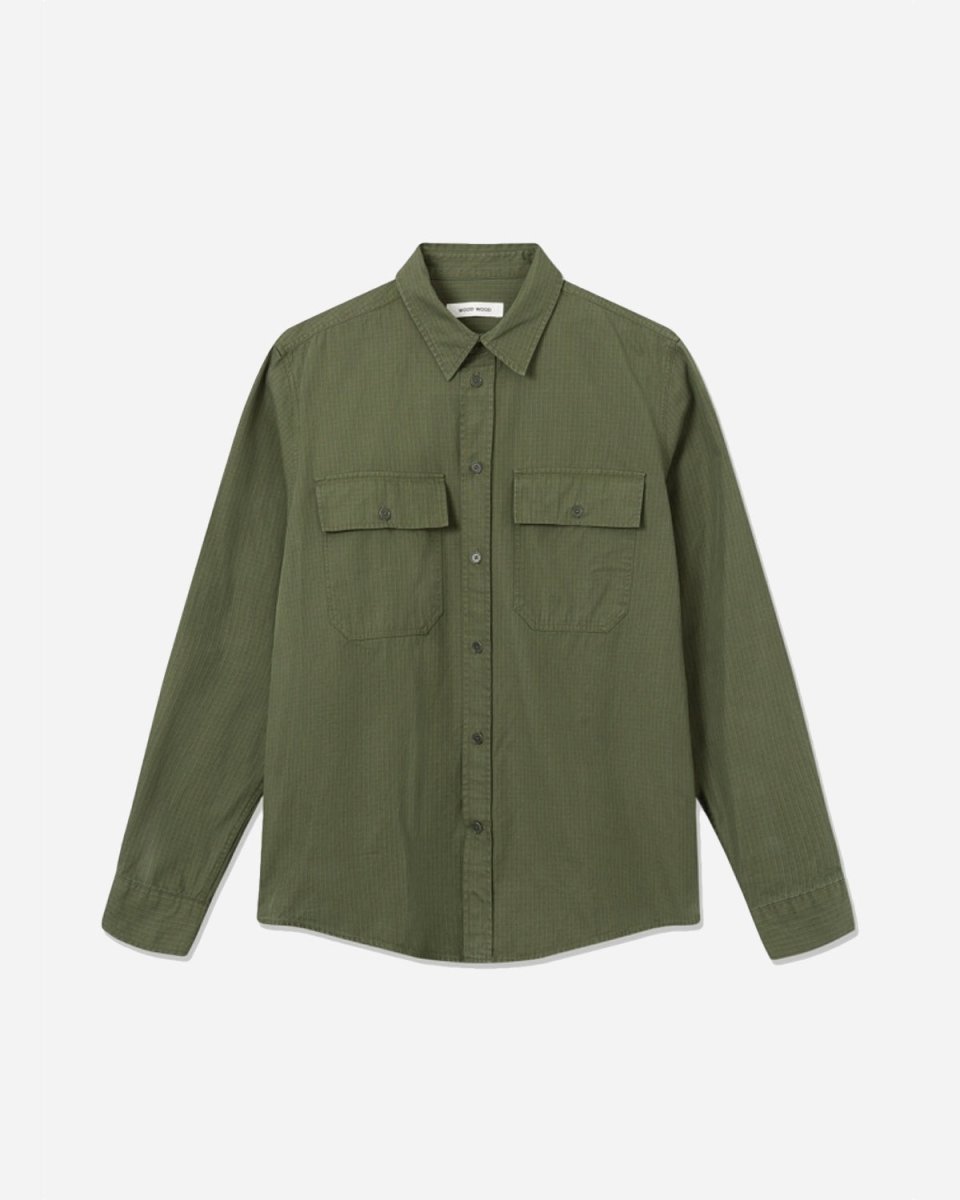 avenir-crispy-check-shirt-olive_0.jpg Avenir Crispy Check Shirt - Olive