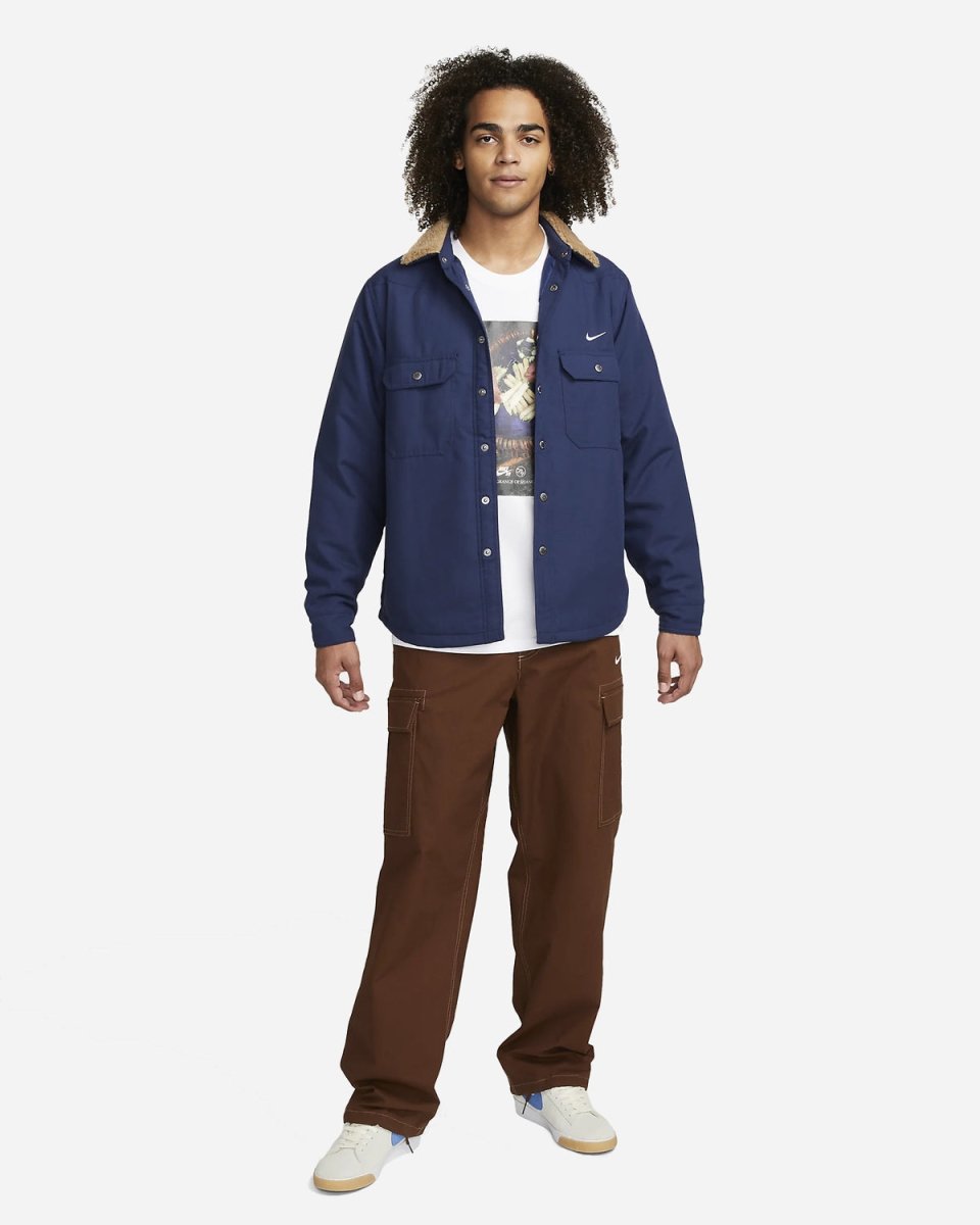 Padded Flannel Skate Jacket - Navy/Wood/White