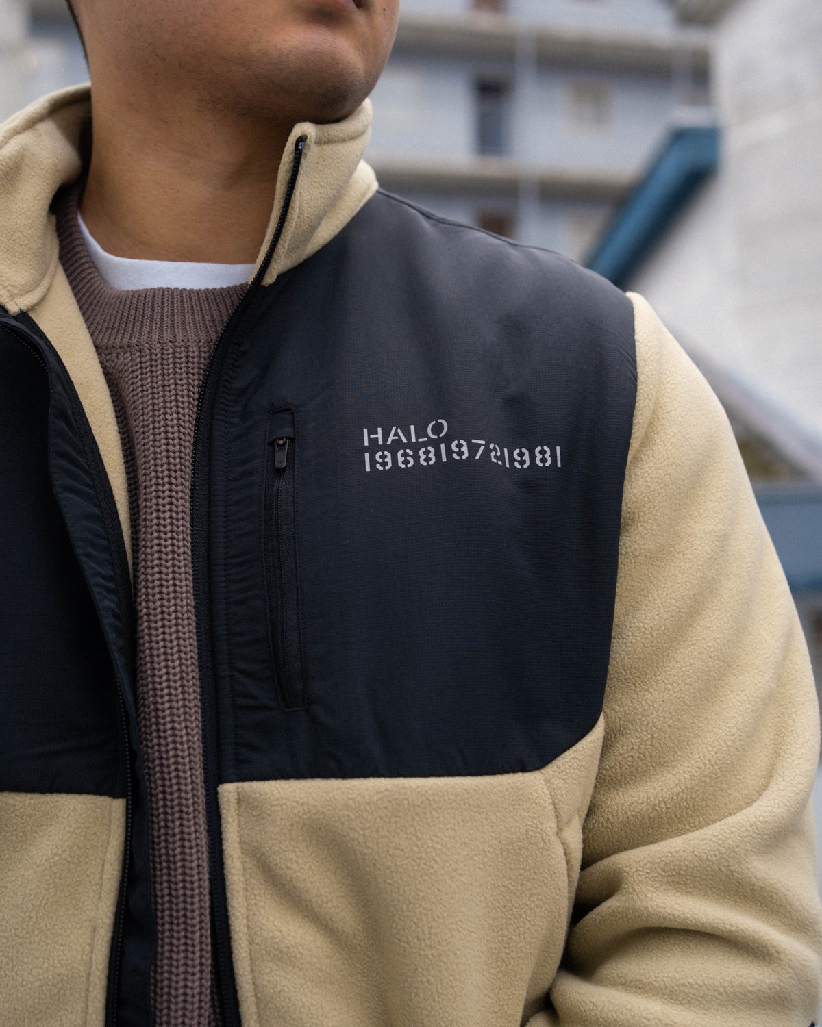 Nikolaj - Halo Blocked Fleece Gray Green
