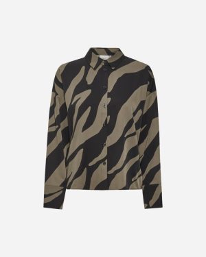 BothildeGZ LS Shirt - Maxi Zebra Black/Walnut