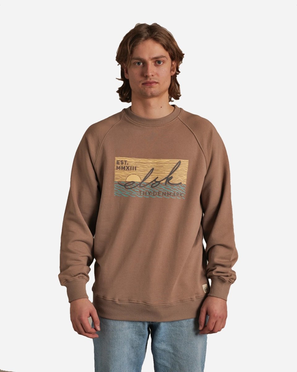 ELSK® SUNSIGN22 TVÆRS MEN'S CREWNECK - TAUPE BROWN
