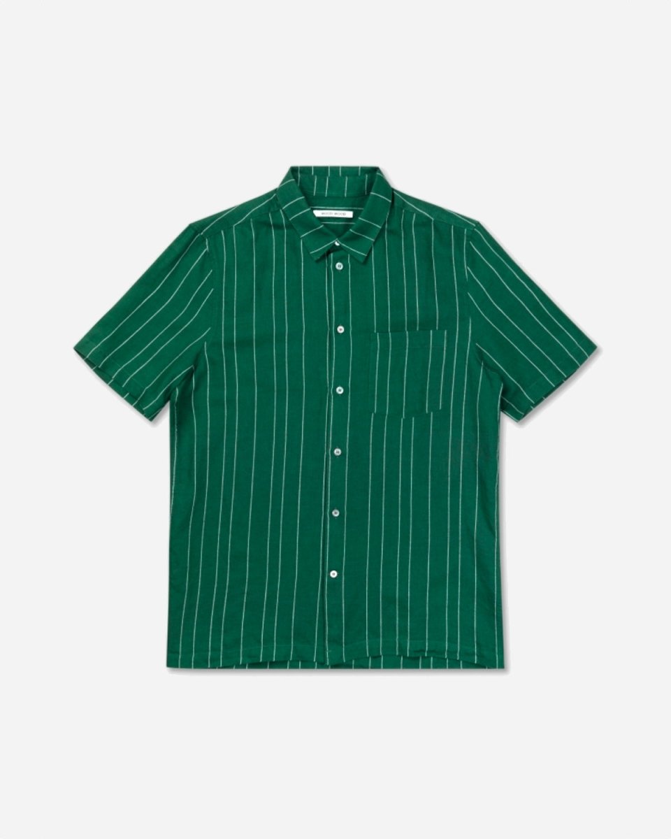 Thor Cotton Linen Shirt - Bottle Green