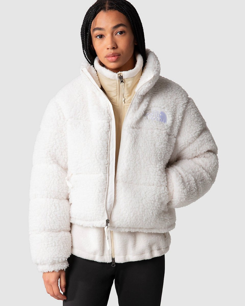W High Pile Nuptse Jacket - Gardenia White