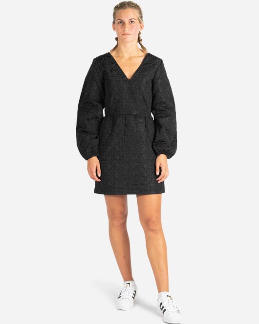 Quilted Dress - Black Online salg