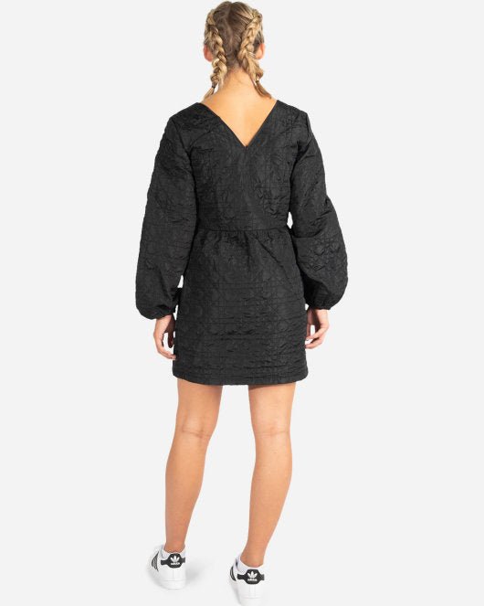 Quilted Dress - Black Online salg