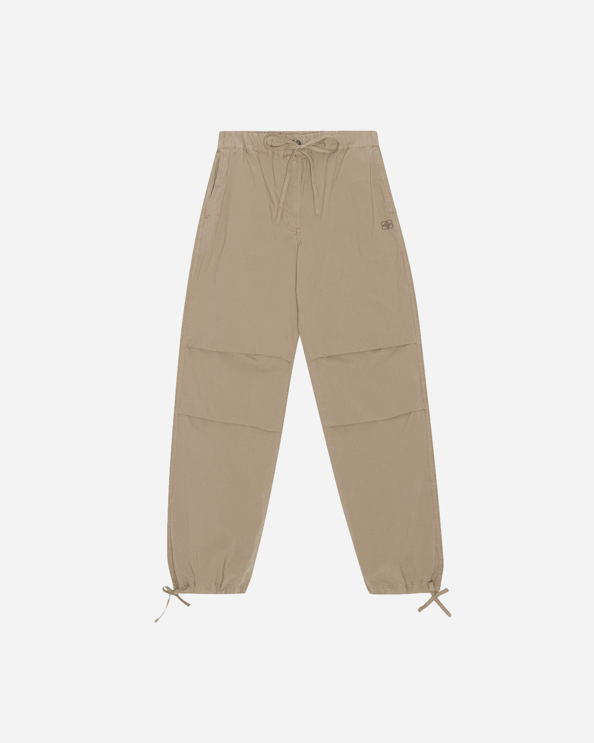 Washed Cotton Canvas Draw String Pants - Timber Wolf