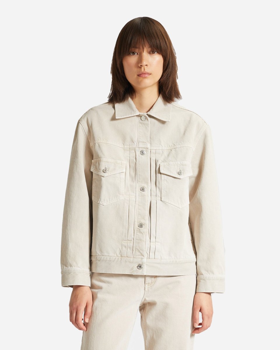 Carrie Rigid Denim Jacket - Light Sand