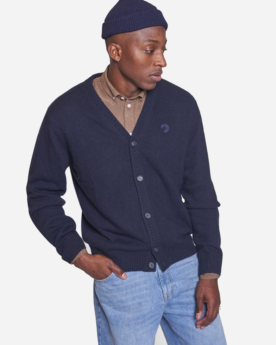 Koon Wool Cardigan - Navy på udsalg