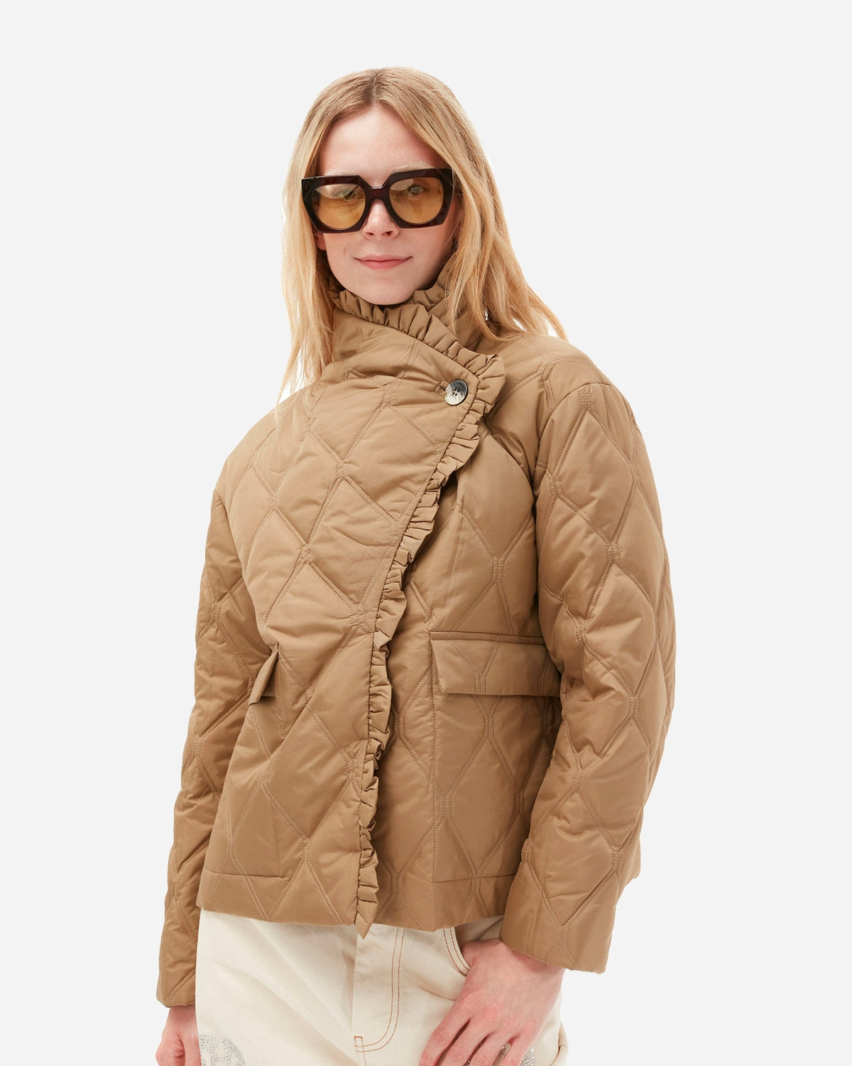 ripstop-quilt-frill-edge-jacket-petrified-oak_2.jpg Ripstop Quilt Frill Edge Jacket - Petrified Oak